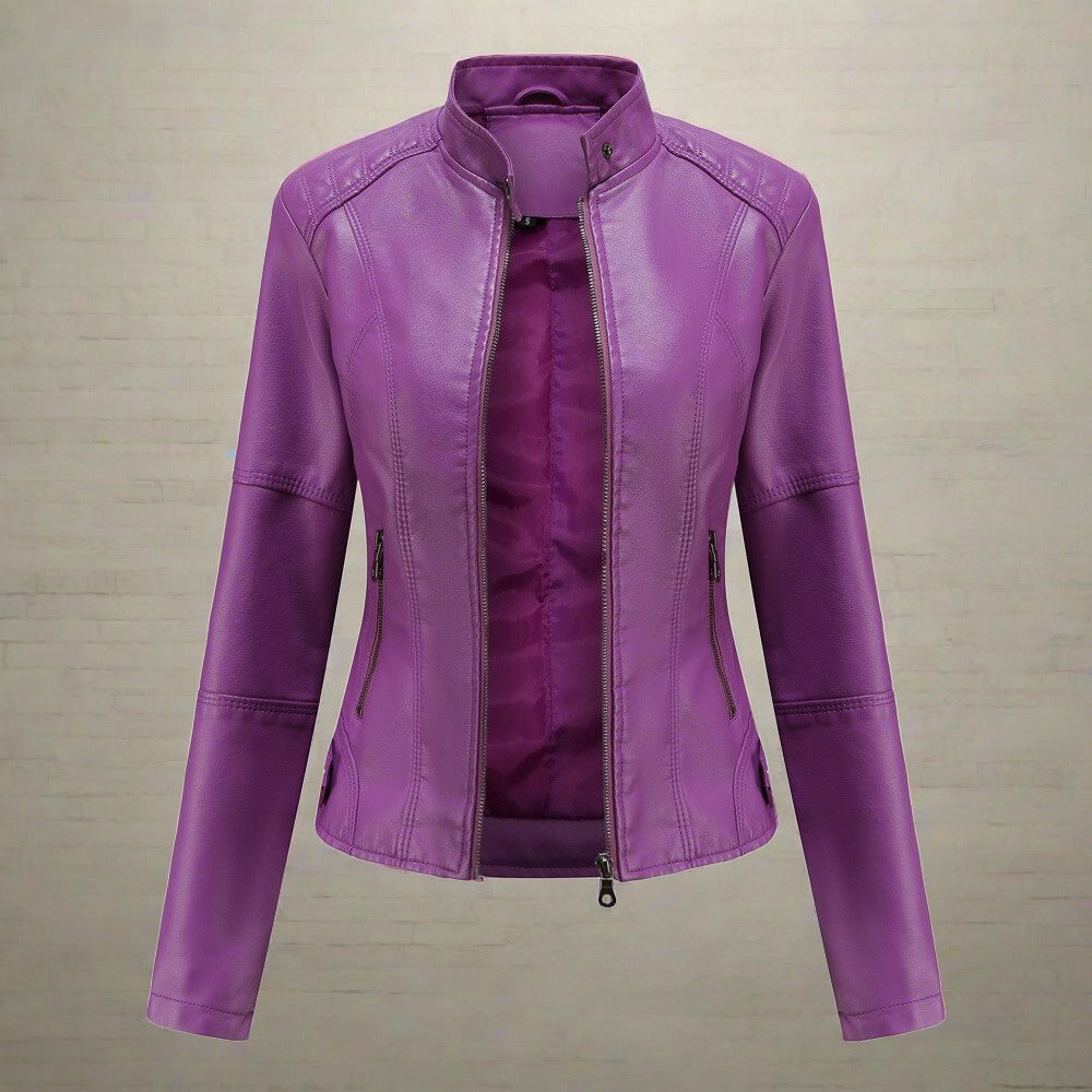 Women's Fashion Regular Fit Jacket – Elegant with Pockets and Zipper Closure