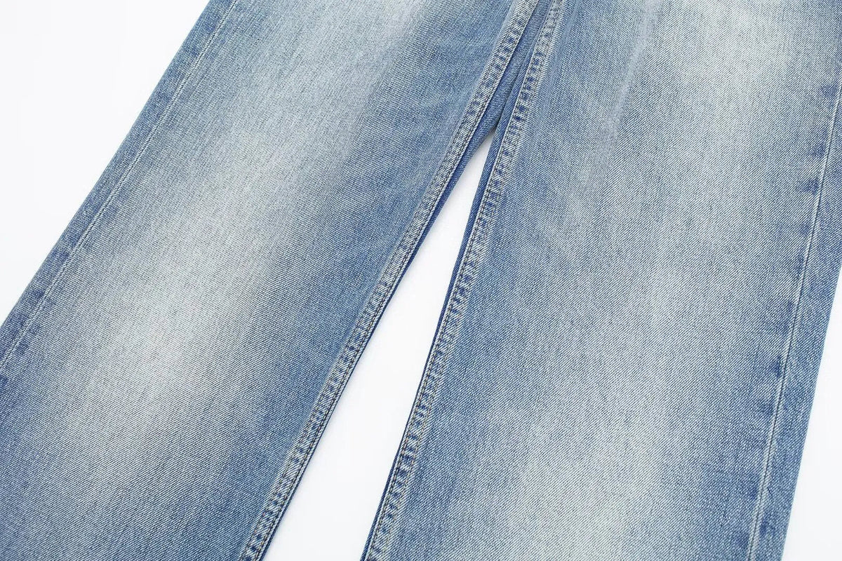 Women’s Retro Mid‑Waist Straight‑Leg Jeans with Lace‑Up
